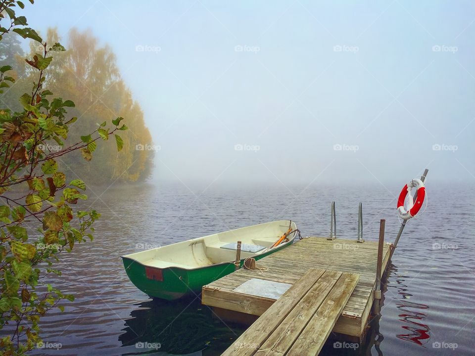 Fog over idyllic sea