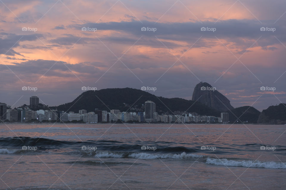 Copacabana beach in Rio de Janeiro Brazil.