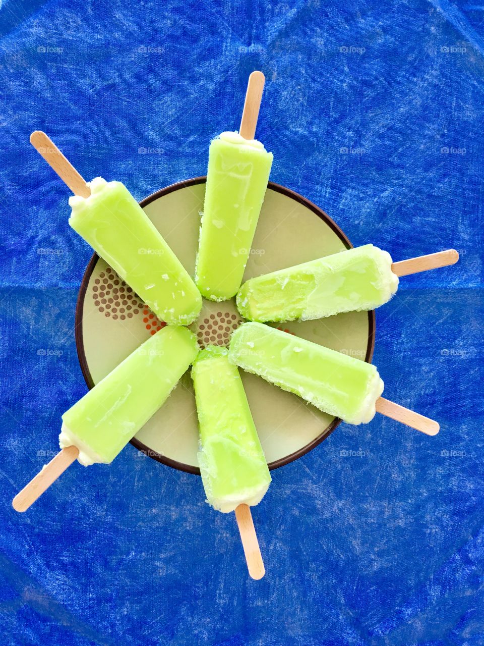 High angle view of lemon ice cream bar
