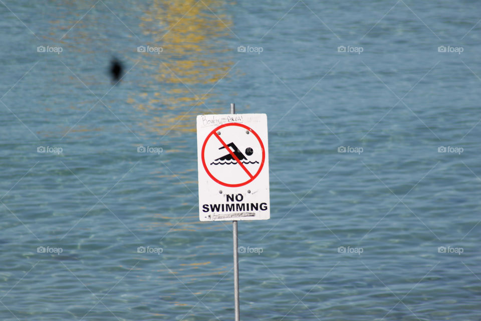 No swimming sign