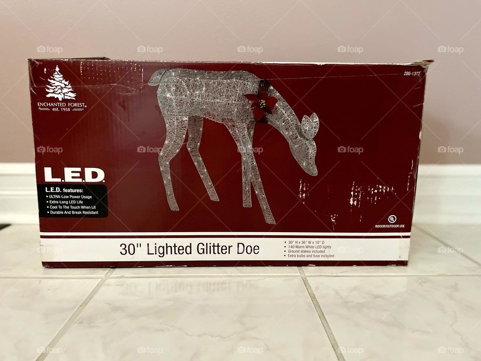 Lighted deer statue for decorating outdoors, Christmas lights decor, lighted wildlife decorations 