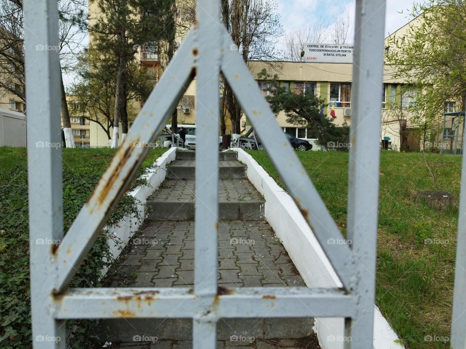 Iron fence triangle shaped