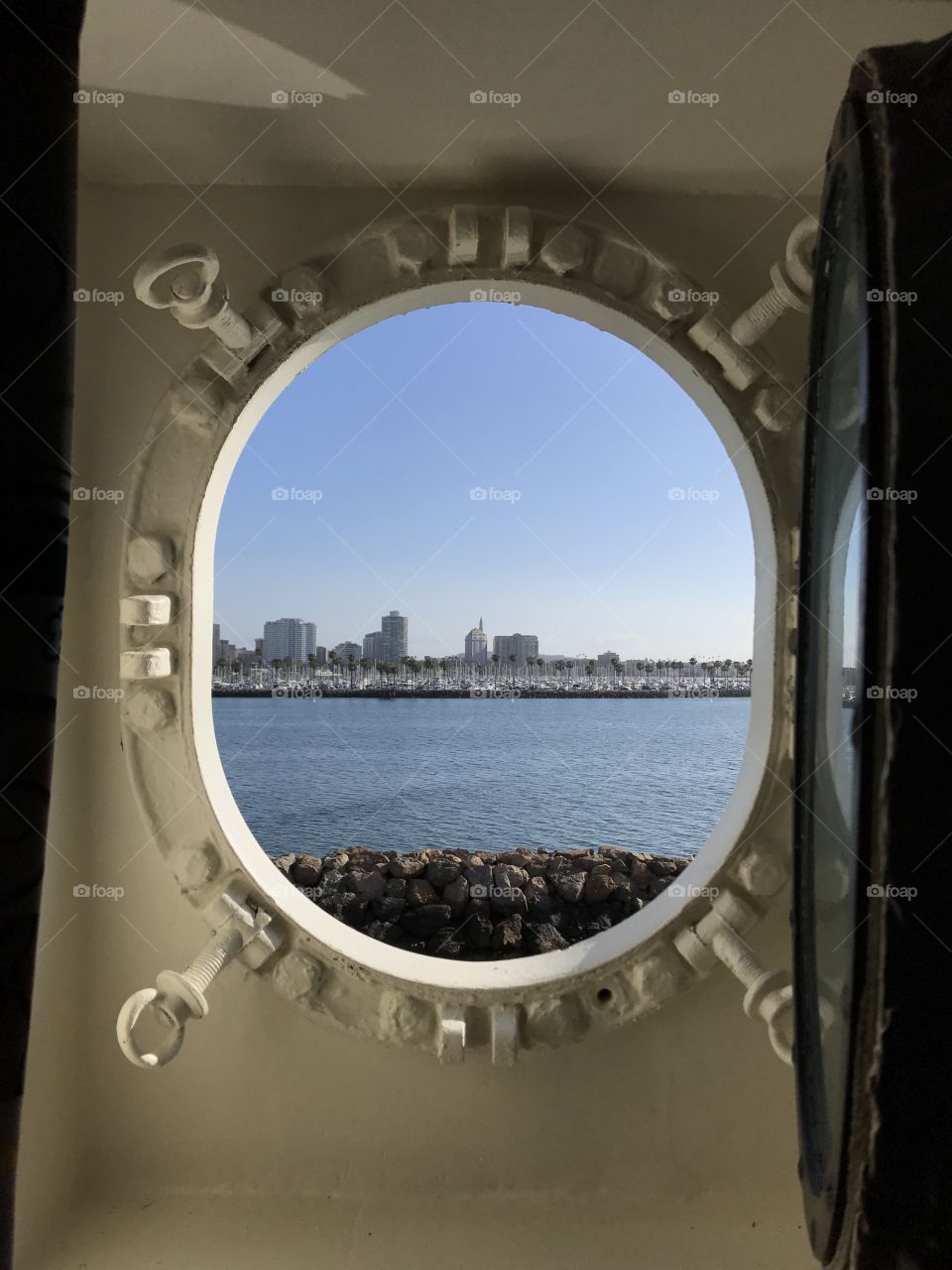 Ship's porthole. 