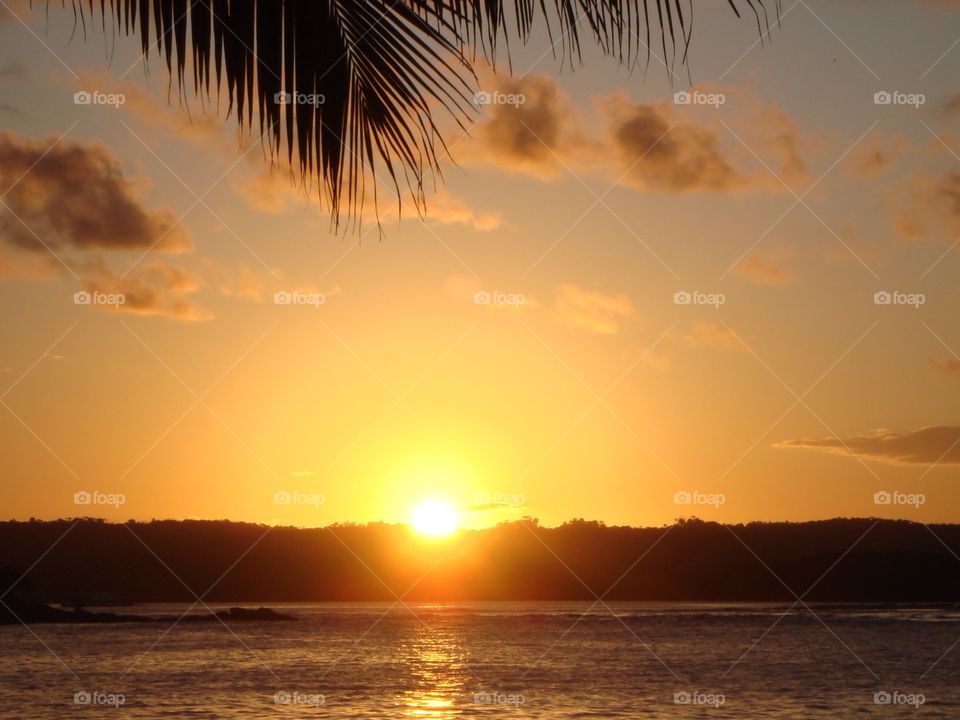 Brazilian sunset . Sunset at Itacaré beach, Bahia, Brazil 