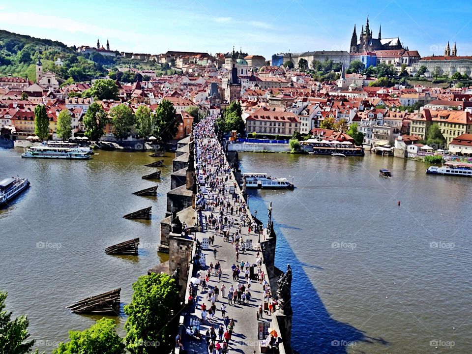 Charles bridge. Nice view from the tower over Charles Bridge.