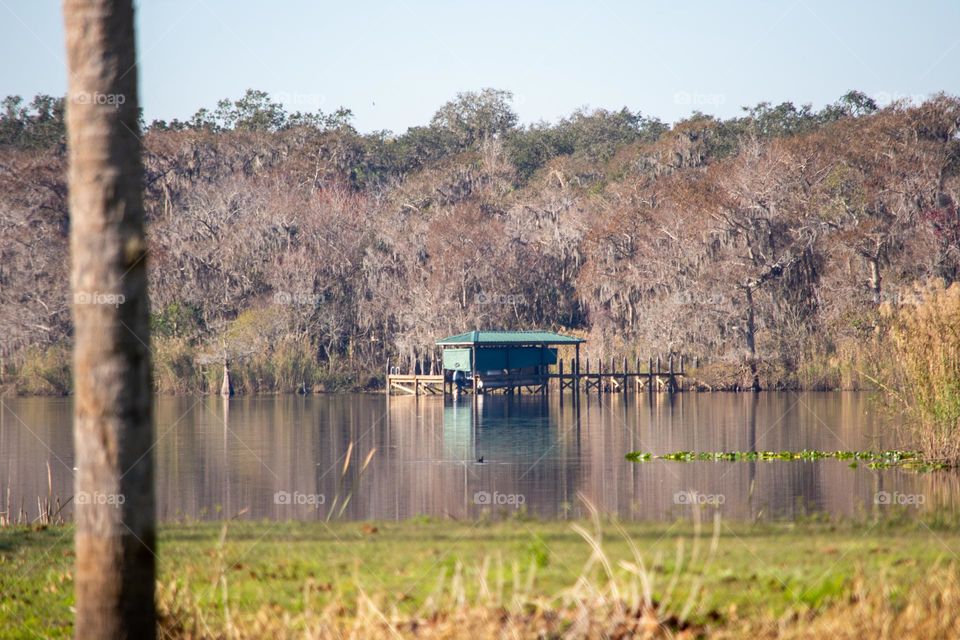 Boathouse on the lake