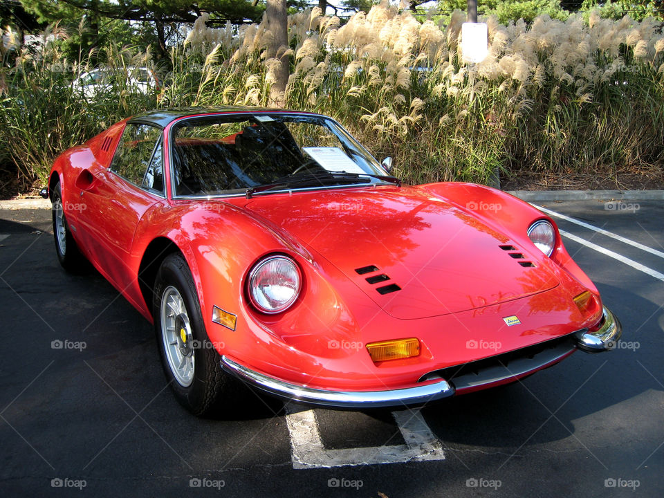 classic car red ferrari dino by vincentm