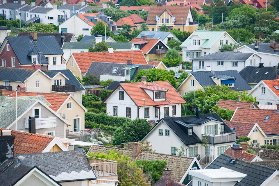 Houses in the city of Mölle in Sweden.