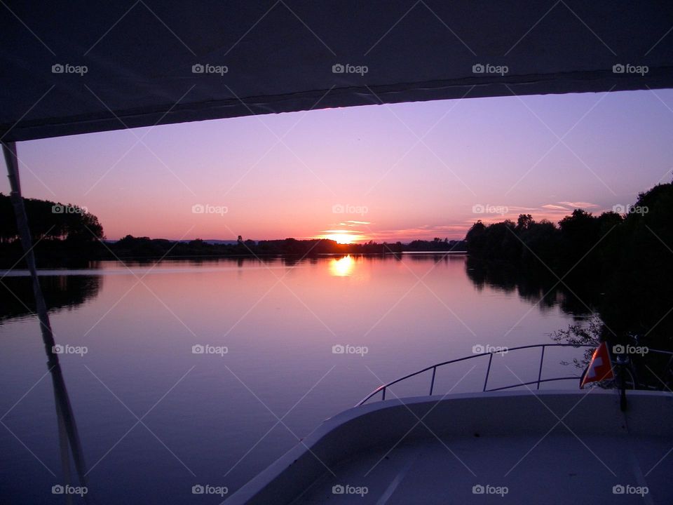 Sunset river France