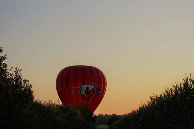 Hot air balloon in sunset