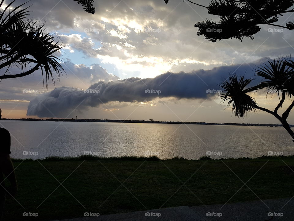 Rolling storm cloud