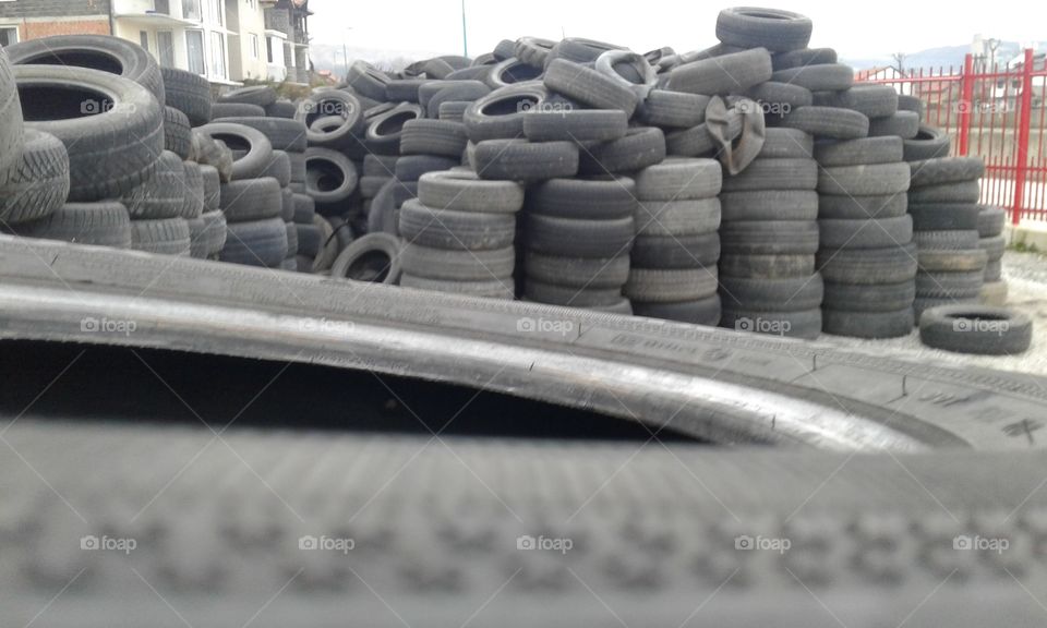 Bunch of used tires