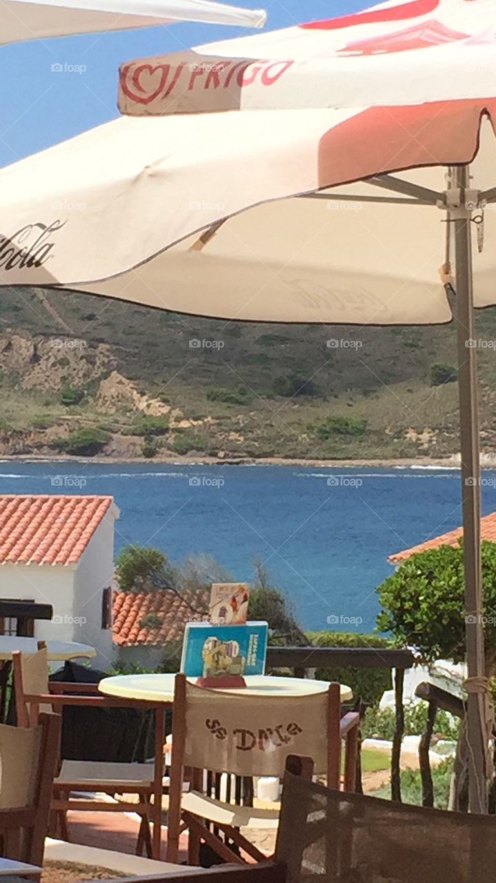 Fornells house and beach from restaurants