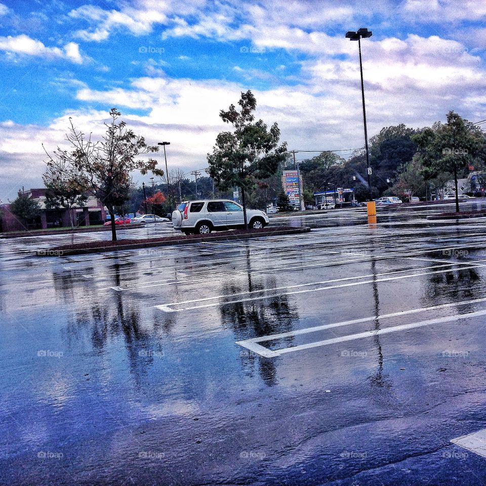 After the storm. Parking lot reflections 