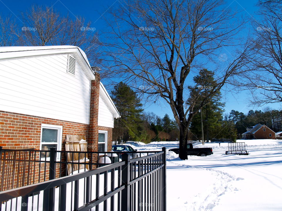 House, Fence, Wood, Tree, Architecture