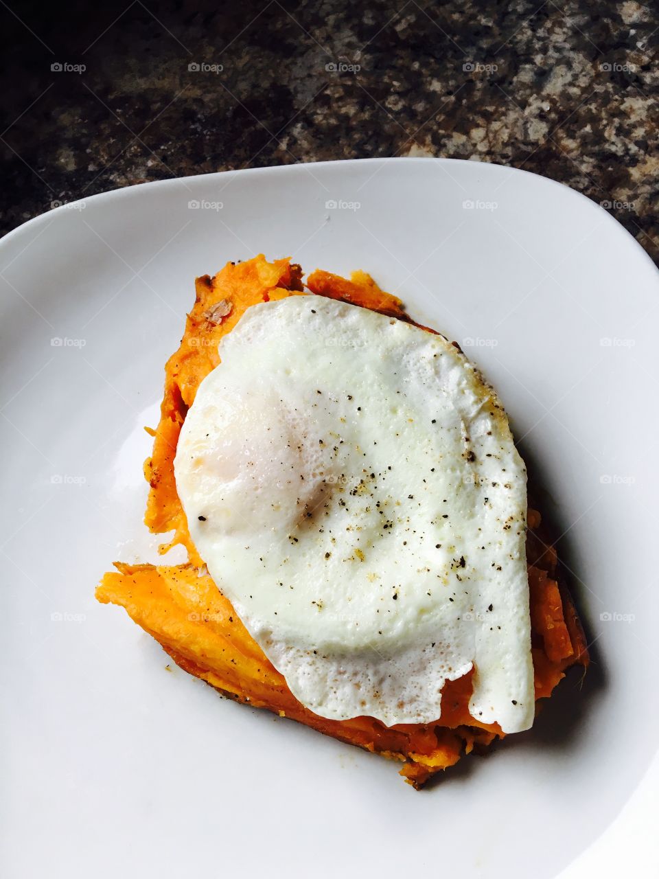 Sweet potato with egg