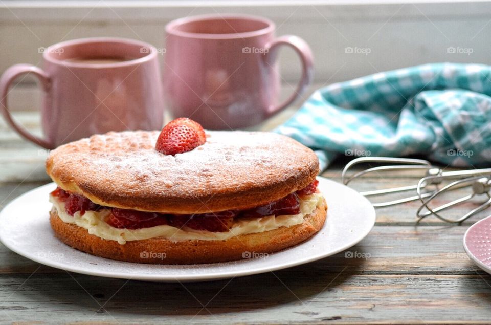 Home made Victoria sponge 