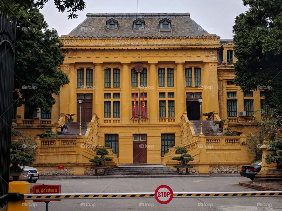The influenced of French colony in Hanoi.