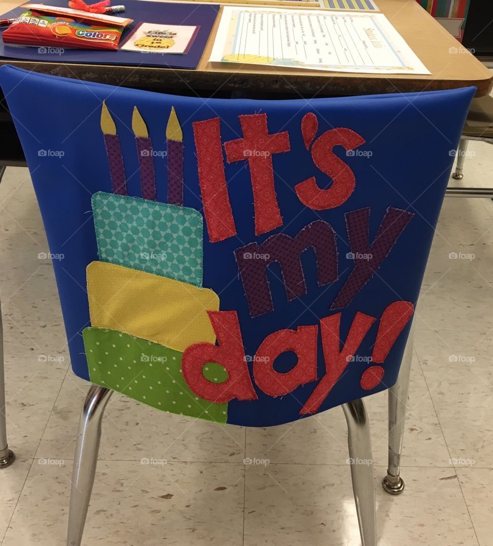 Birthday Classroom Seat Cover