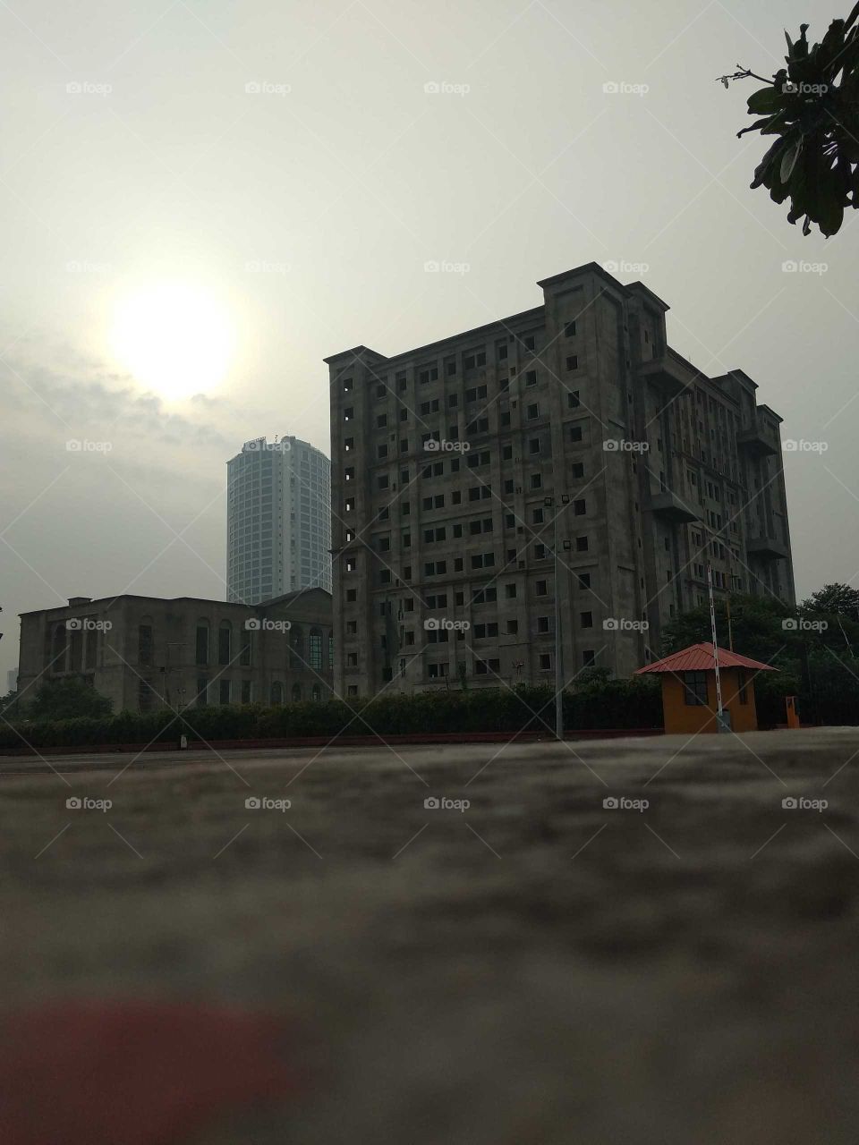 building in the sunrise