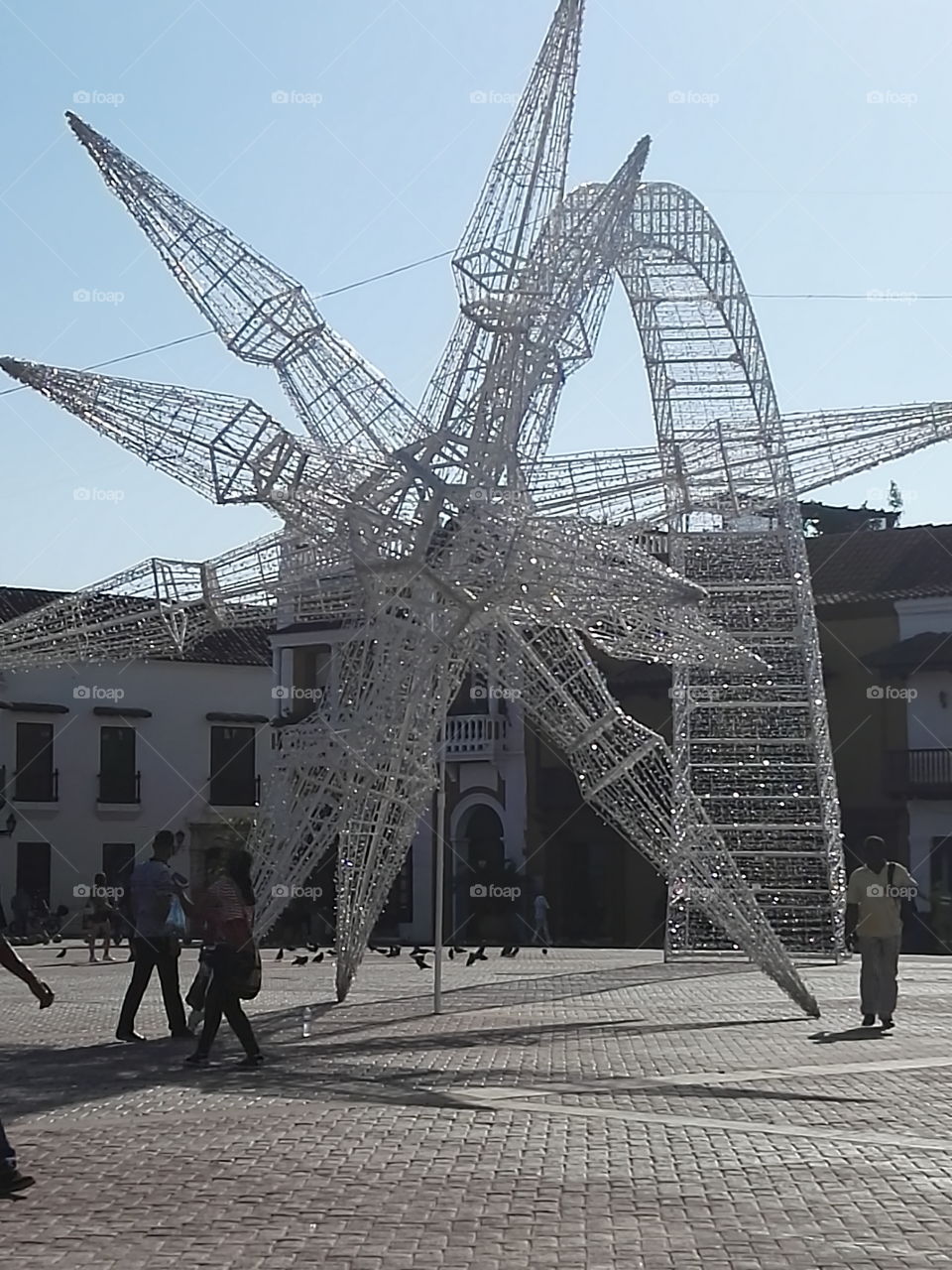 estrella de navidad. Estructura de alumbramiento navideño en Cartagena.