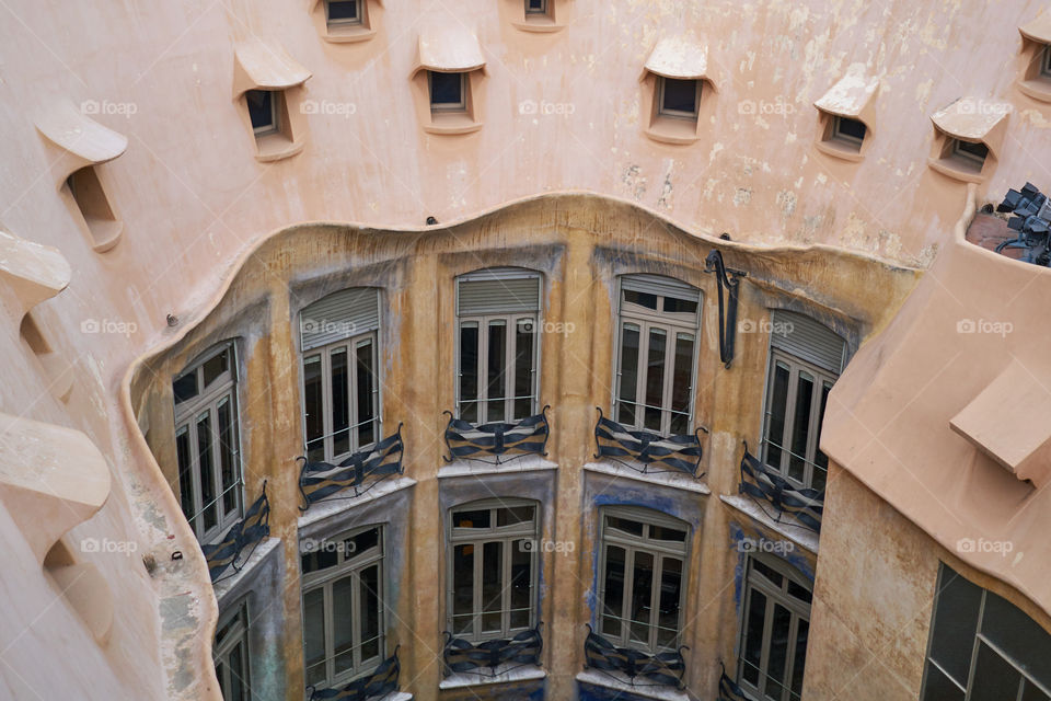 Tejado y patio Casa Mila. Barcelona