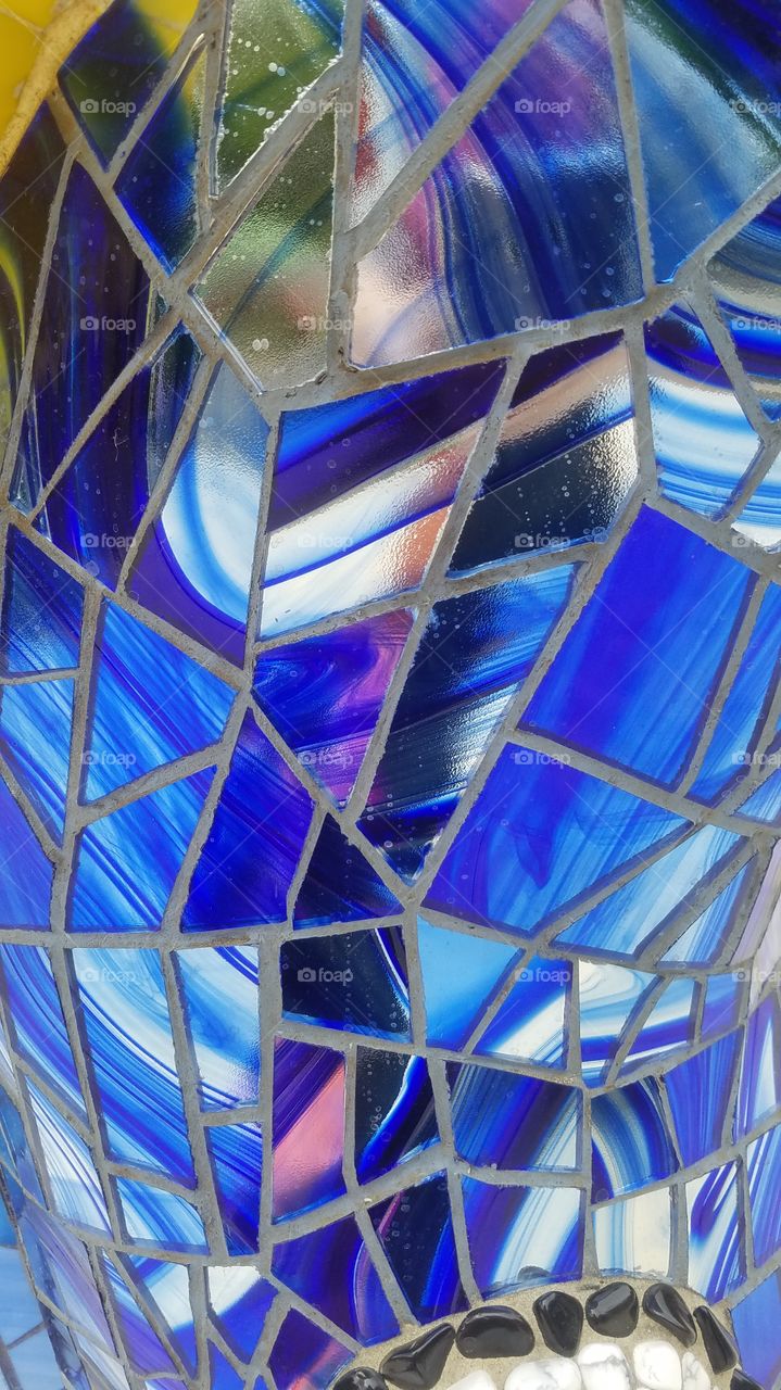 blue glass mosaic