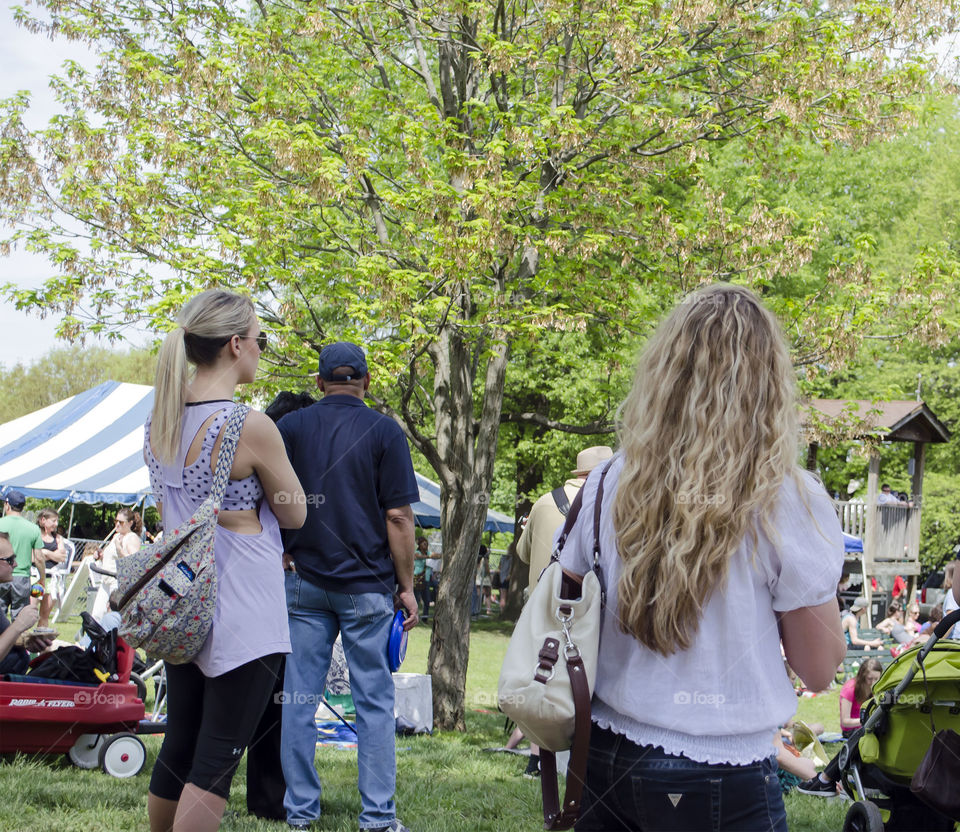 earth day crowd. people enjoying earth day