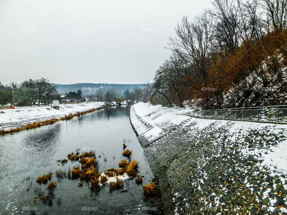 River with snow