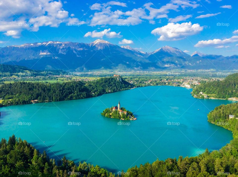 Beautiful view of lake Bled