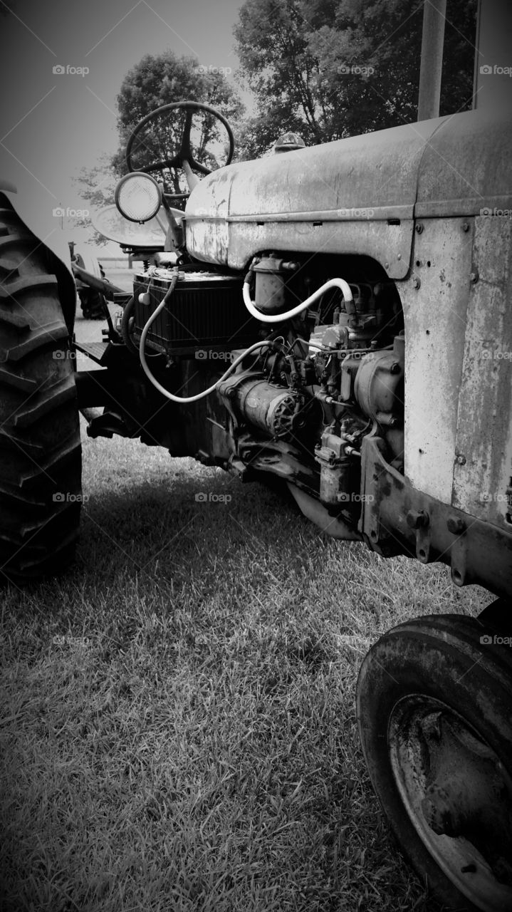Tractor. Old antique tractor