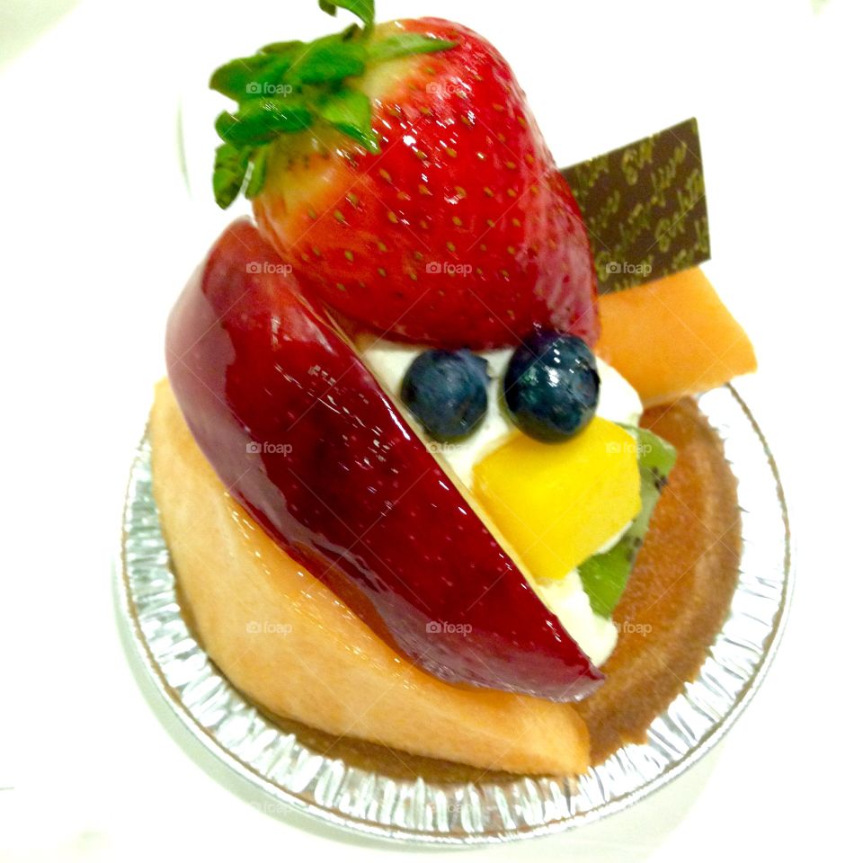 Close-up of juicy fruit cake