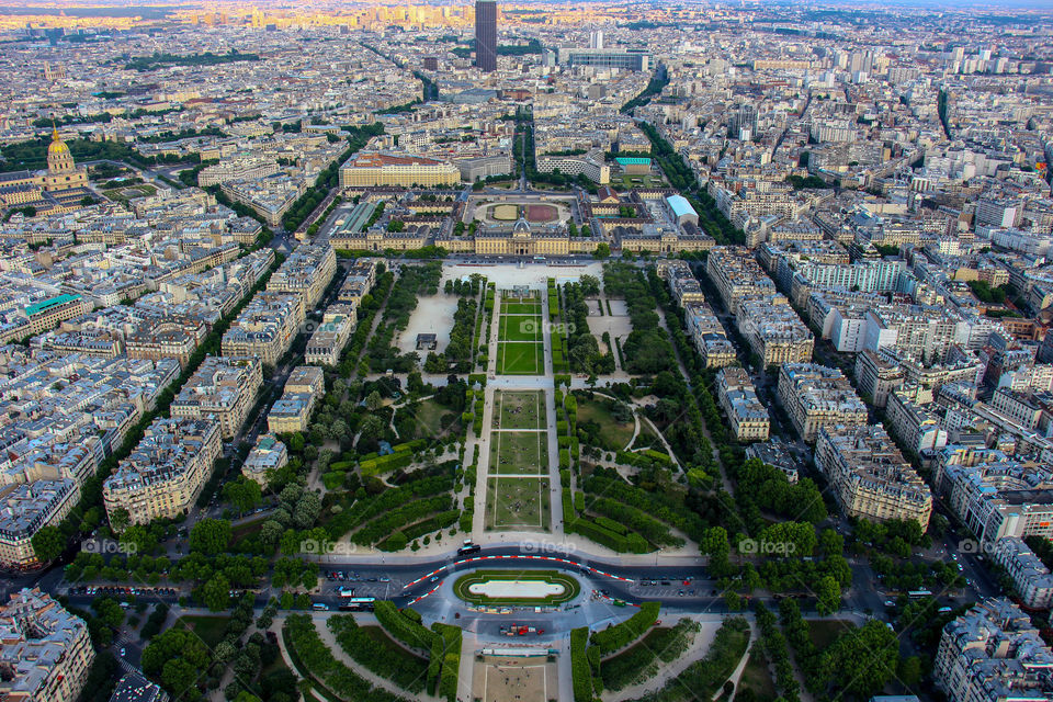 Aerial view of paris city