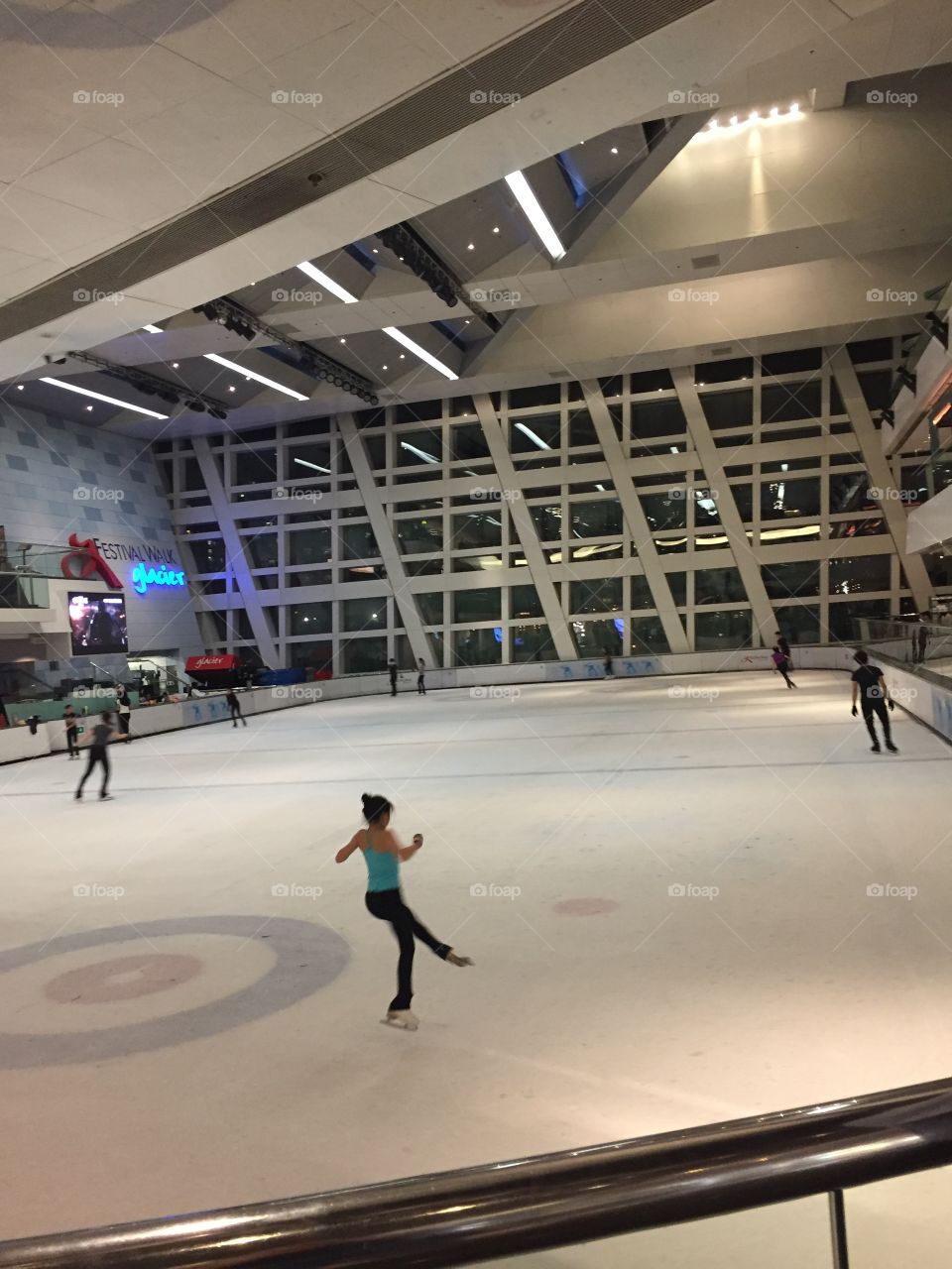 Festival Walk Ice Rink in Hong Kong, Festival Walk Mall. A Program in backwards order. 