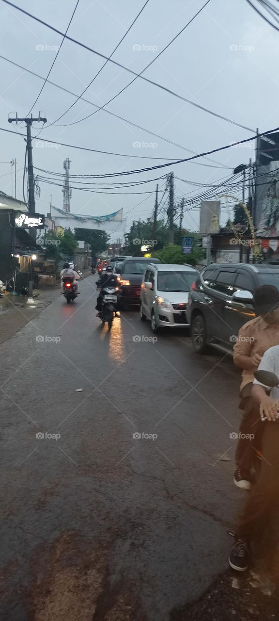 Rain At The Evening In Indonesia
