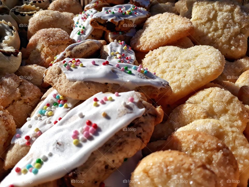 homemade traditional fall cookies. Sardinia Italy