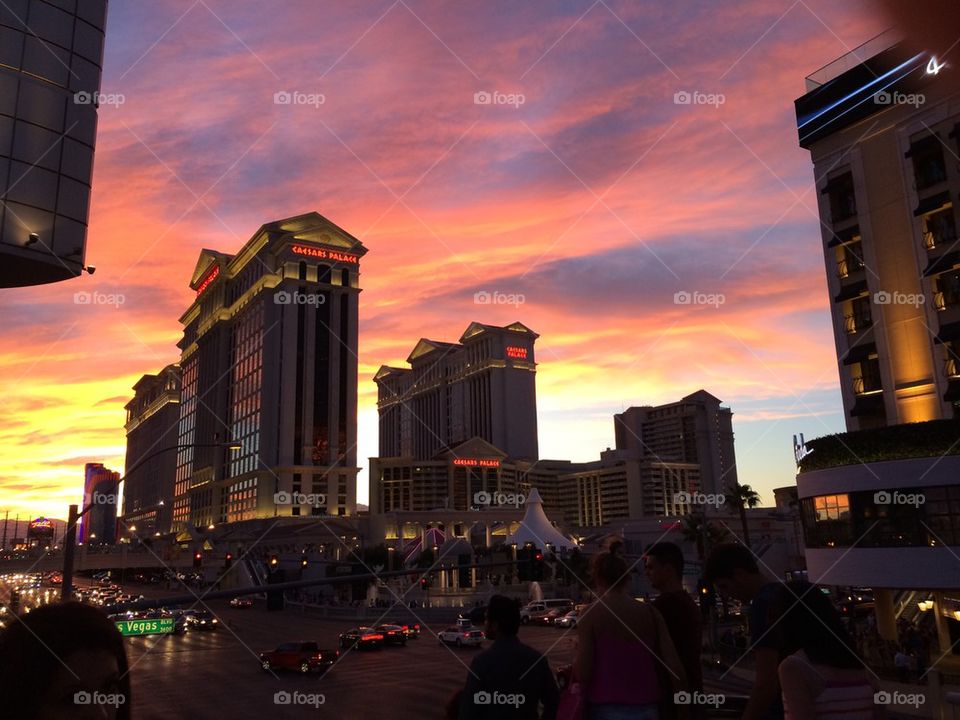 Sunset Behind Saesars Palace