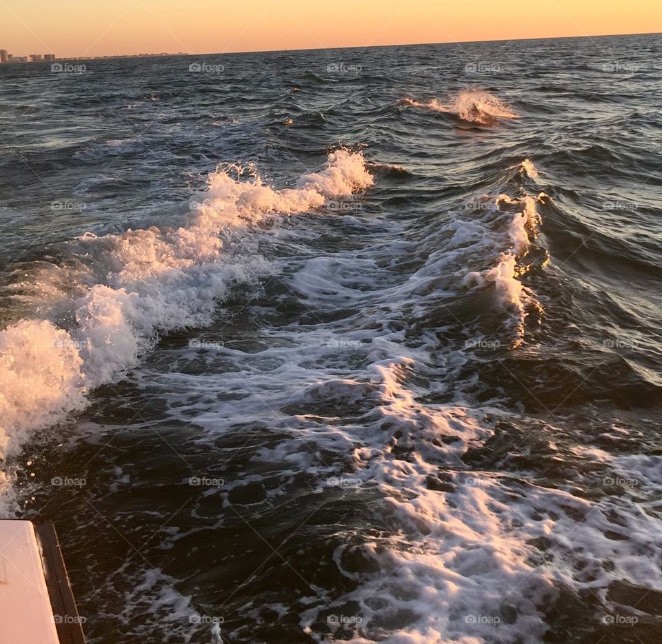 Boat Ride At Sunset. Tampa Bay, Florida