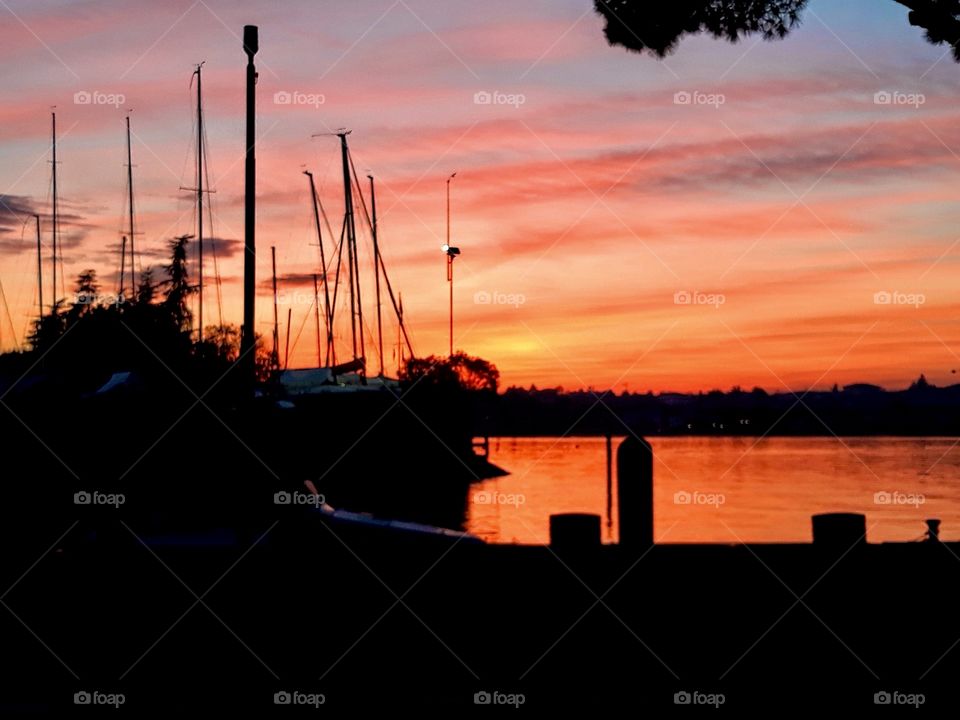 The night is coming on the Garda Lake