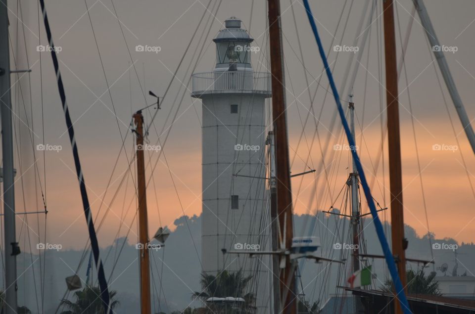 Lighthouse at sunset