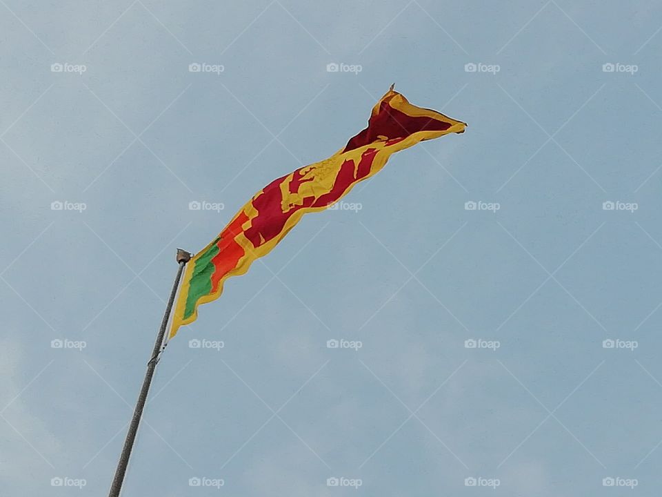 Lowering the national flag