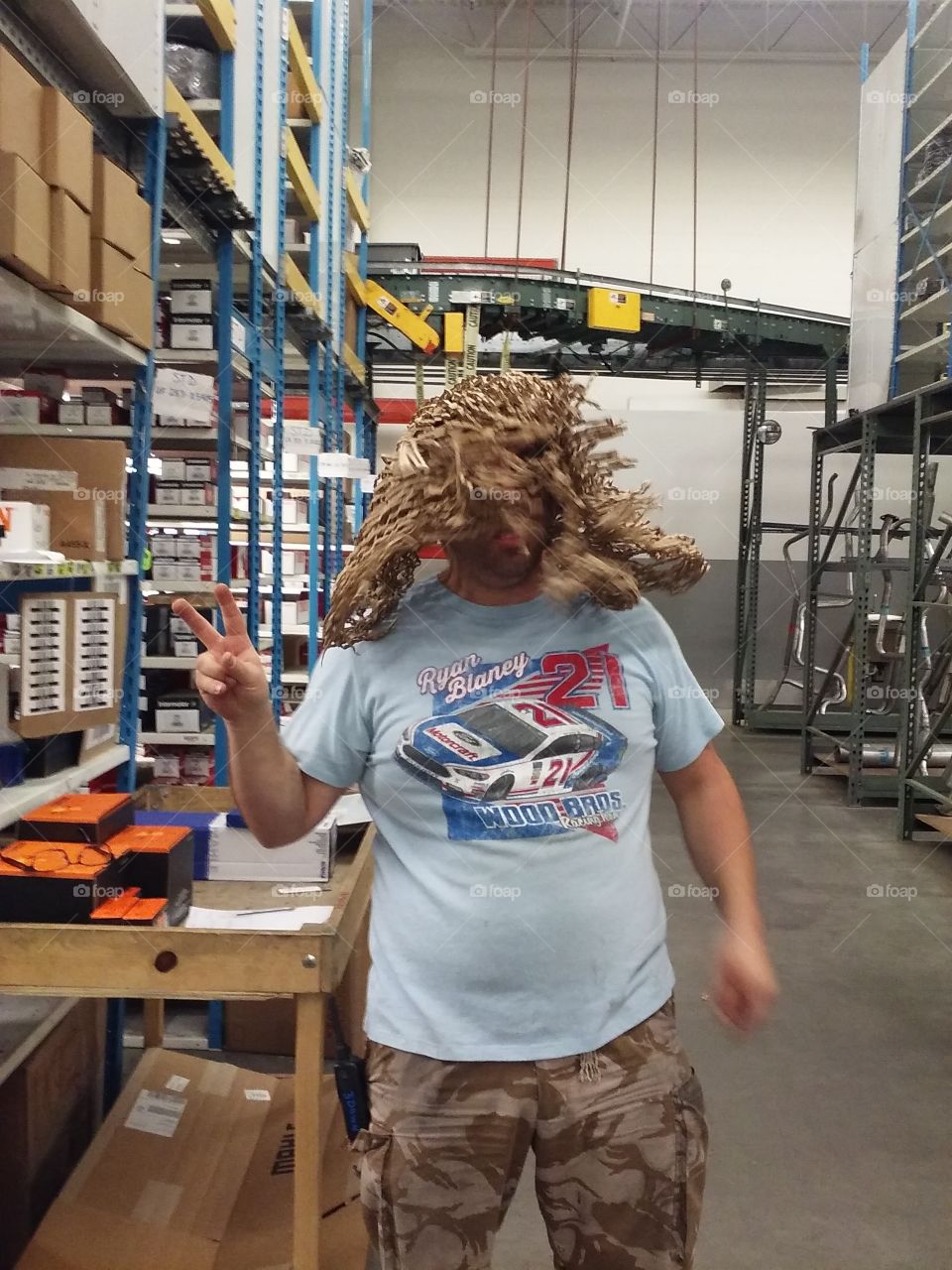 acting goofy at work...taking the edge off of a tough day!