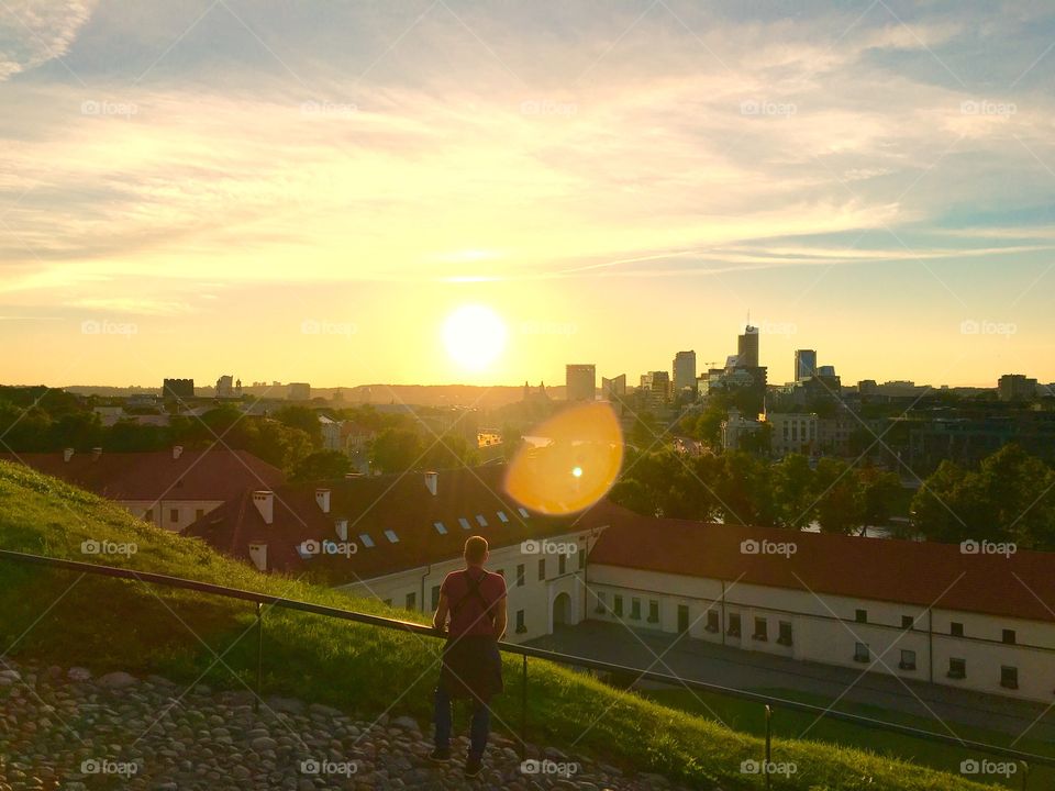 Above the sunset in Vilnius 