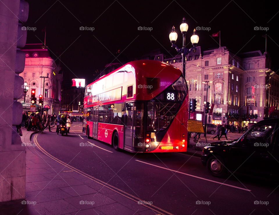 A beautiful night scene of London, United Kingdom. Artistic, colorful photo of a city.