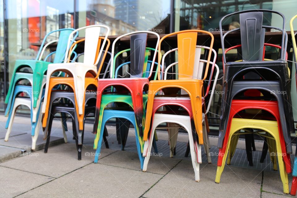 Really practical designed colourful chairs
