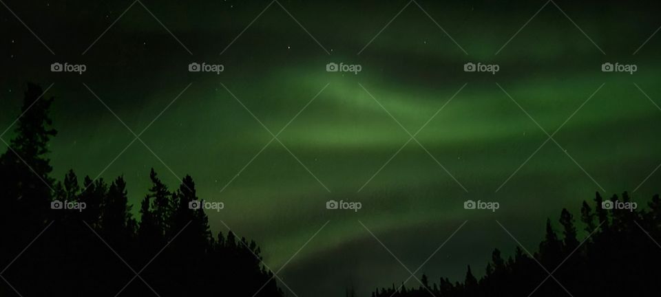 Beautiful northern nights light up the Yukon Canada sky