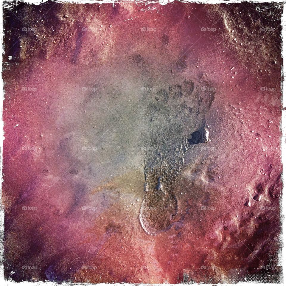 Sand footprint . Playing at the dunes. Jim Creek Palmer, AK