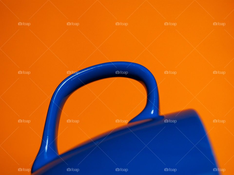 Blue mug handle