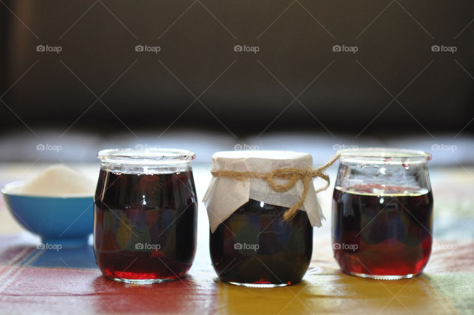 Homemade cherry jam