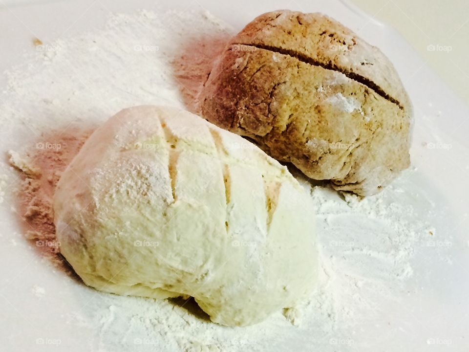 Bread dough in preparation for the oven. 